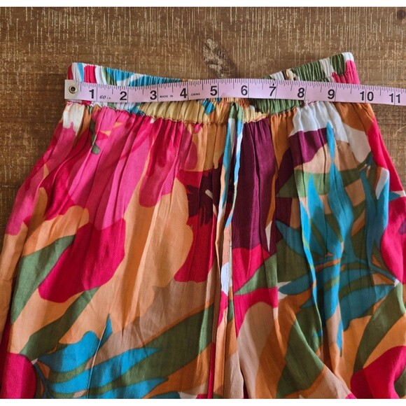 True Destinations floral flared tropical beach pants/ cover up size XS - Picture 6 of 9